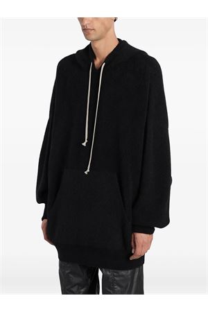 Black alpaca wool blend hoodie RICK OWENS | RR02E1698KWP09
